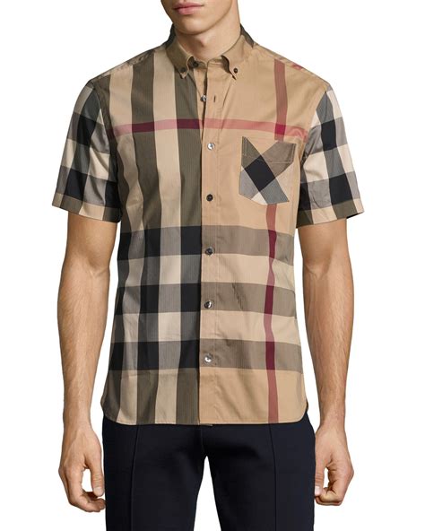 burberry shirt men short sleeve|burberry men's shirts 3x.